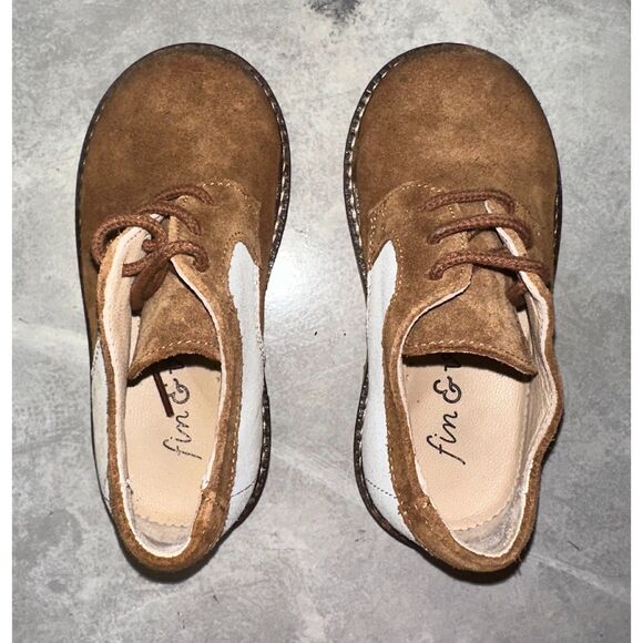 Fin & Vince Suede Retro Saddle Oxford Shoe, Cognac/ Pastel, Size 7 US‎ & Euro 23 - Picture 3 of 14